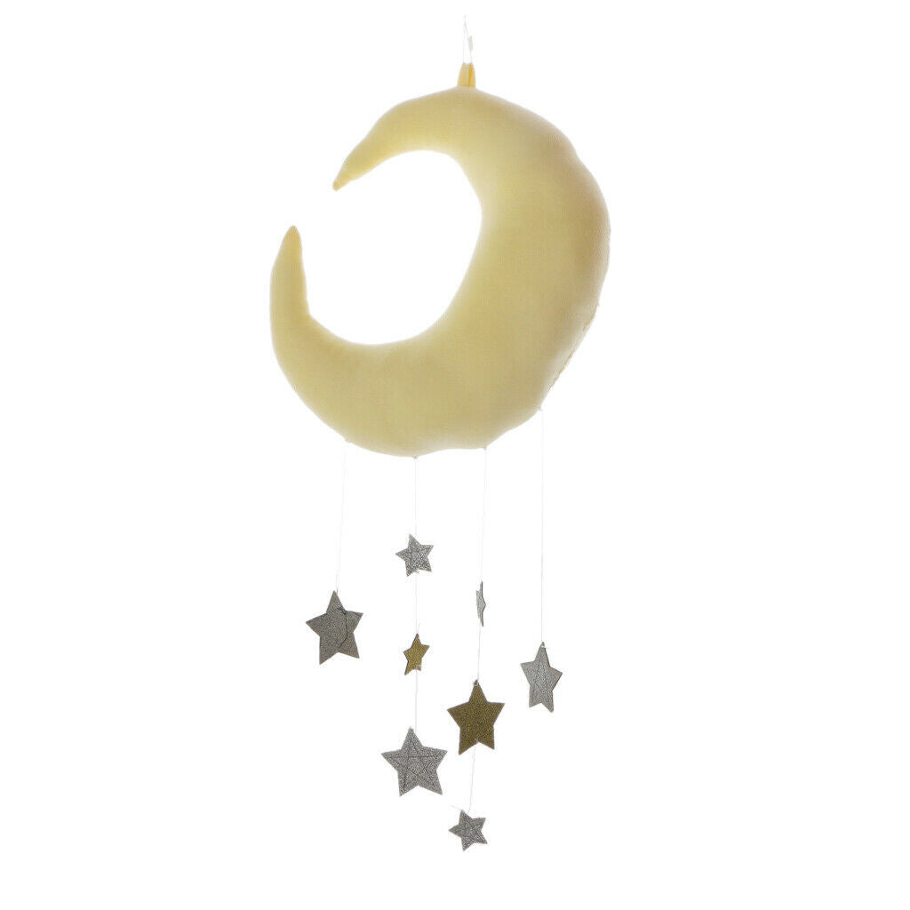 Moon And Stars Shape Decoration Baby Crib Pendant Decor Boy Girl Room - Yellow