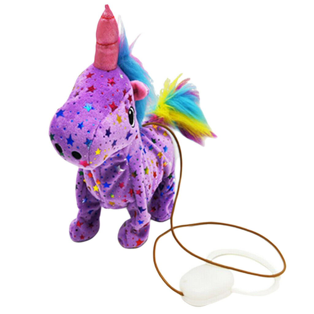 Plush Pet Horse Electric Robot Walking Horse Singing Kid's purple