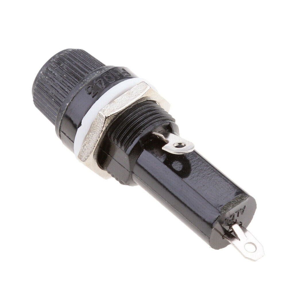 5pcs Panel Mounted Screw Glass 6x30mm Fuse Holder Black Car/Truck/Boat