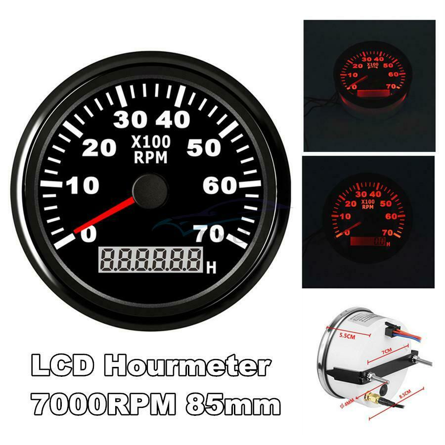 3-3/8" 0-7000RPM Dustproof Waterproof Tachometer For Generating Units Automotive