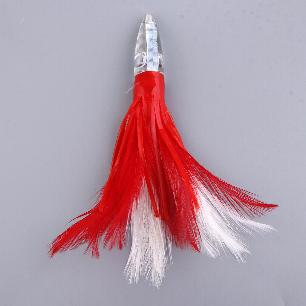 2pcs 14cm Squid Skirt Lure Bait 32g Feather Trolling Lure Outdoor Saltwater