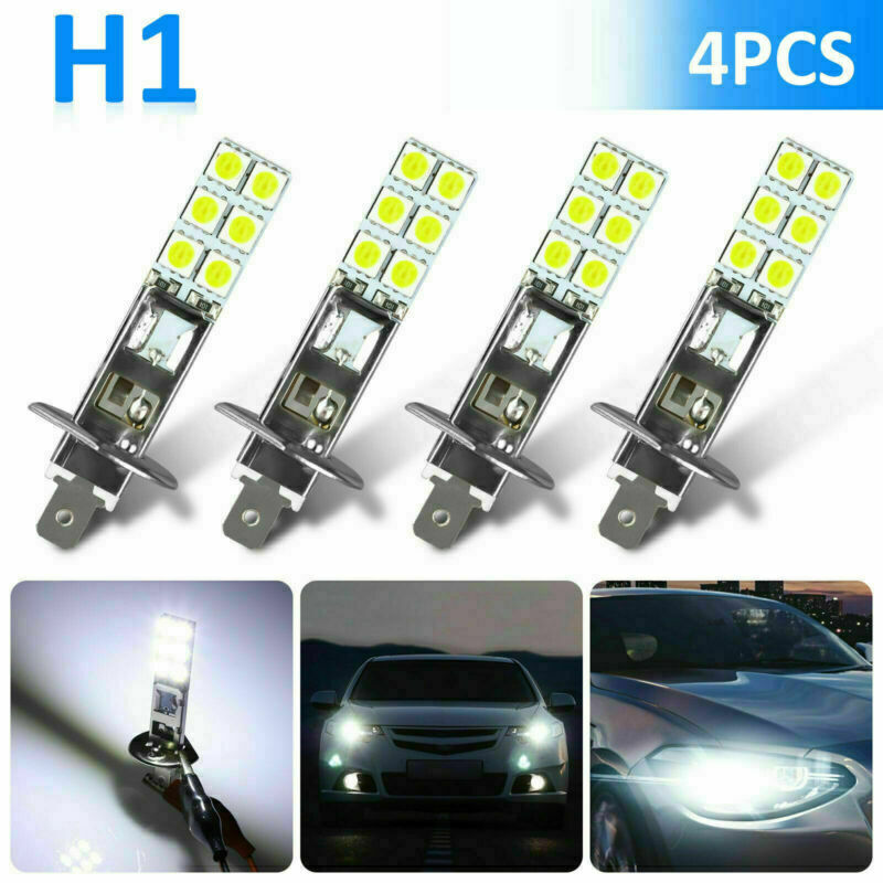 4X H1 6000K Super White 55W LED Headlight Bulbs Kit Fog Driving Light DRL Lamp