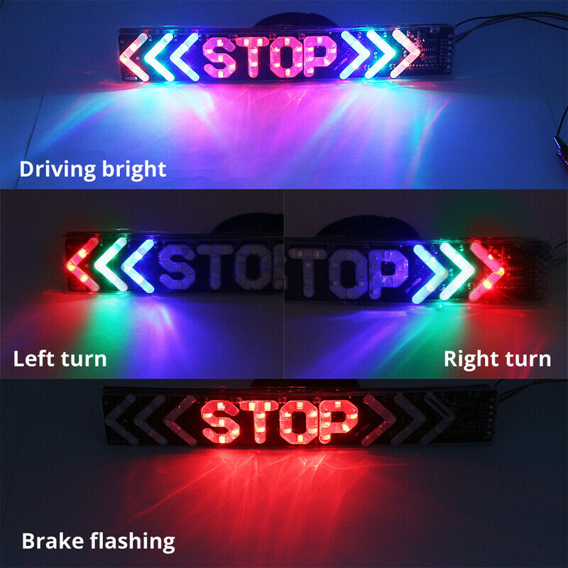 12V LED Motorcycle Bikes Tail Day Driving Light Flash STOP Indicator Brake Lamp