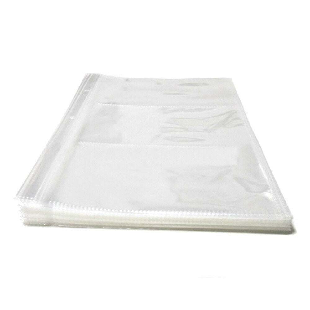 10Pcs 3-Grid Commemorative Paper Money Album Banknotes Collection Storage Bags