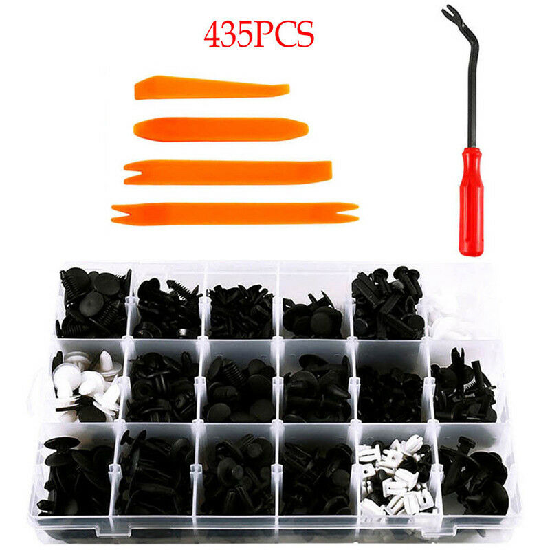435Pc Car Body Trim Clip Retainer Bumper Rivet Screw Panel Push Fastener Tool