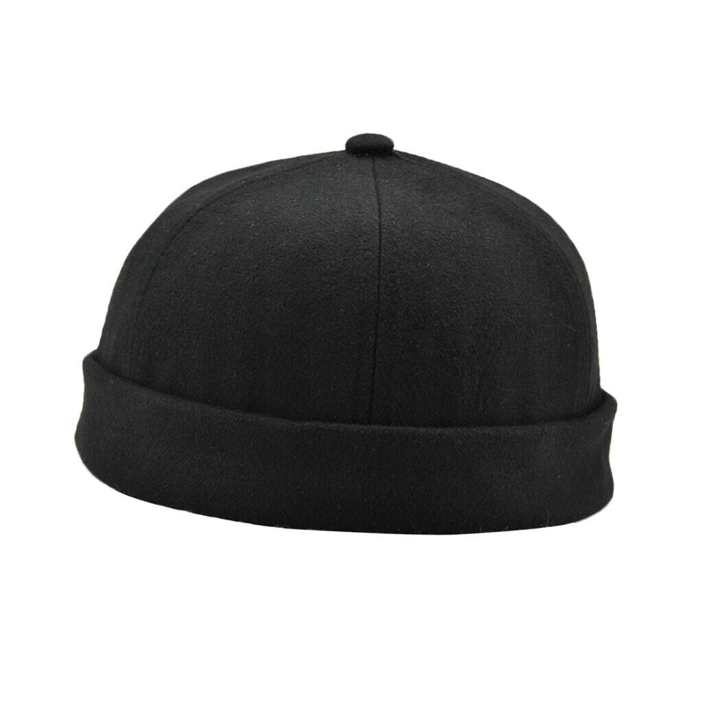Boys Trendy Black Skullcap Sailor Caps Beanie With Adjustable Strap Black
