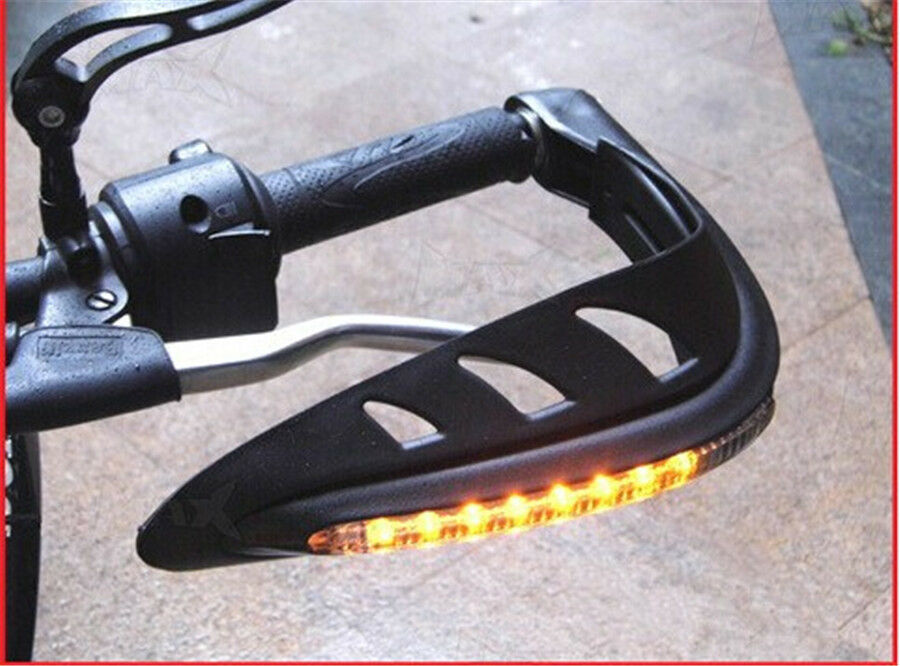 ABS Yellow Indicate LED Light Motorcycle ATV Handlebar Hand Protector Hand Guard