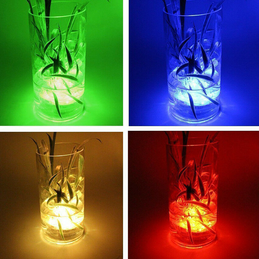 LED Remote-Controlled Candle-proof Water Multicolor Floral Fish Vase Base Light