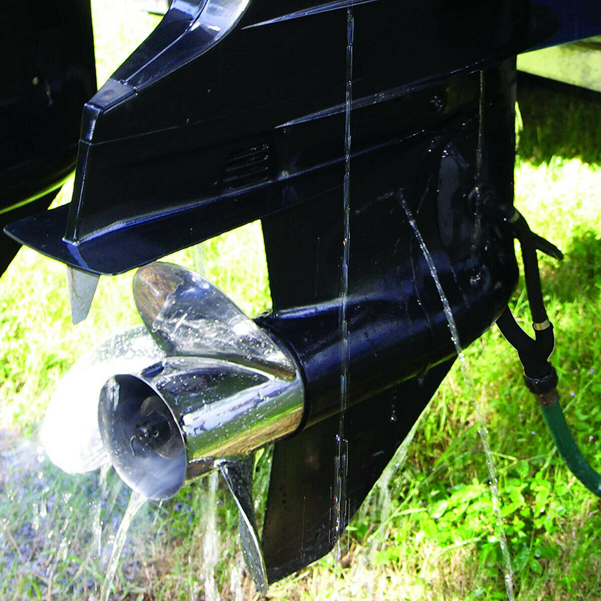 Universal Dual Water Feed Rectangular Muff Outboard Motor Flusher for Boats New