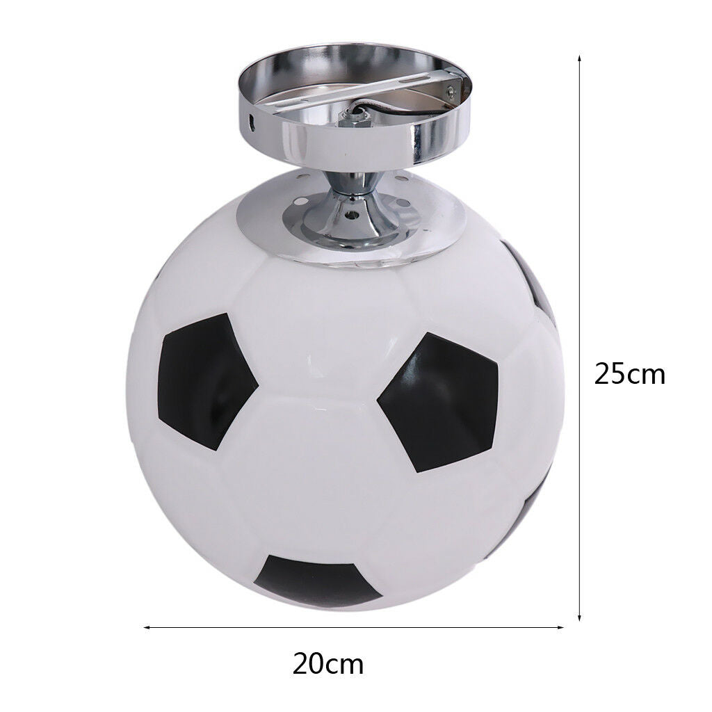 Kids Glass Football Lampshade Study Bedroom Living Room Ceiling Soccer Lamp