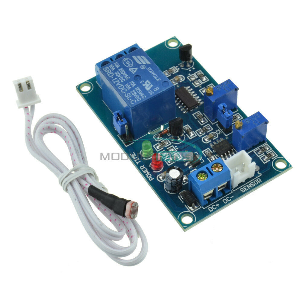 12V Light Detect Sensor Photoresistor Relay With Timmer Light Control Module