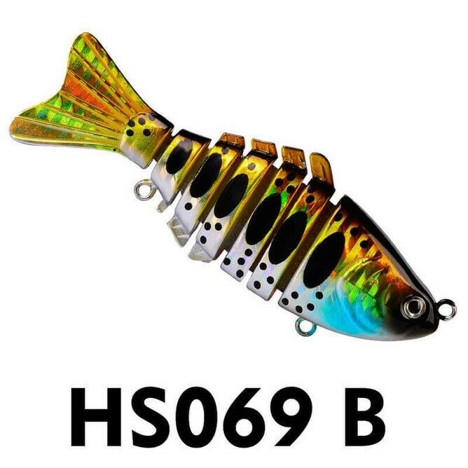 Durable Fishing ABS Wobblers Lures Multi Jointed Hard Baits Trolling Pike Carp S
