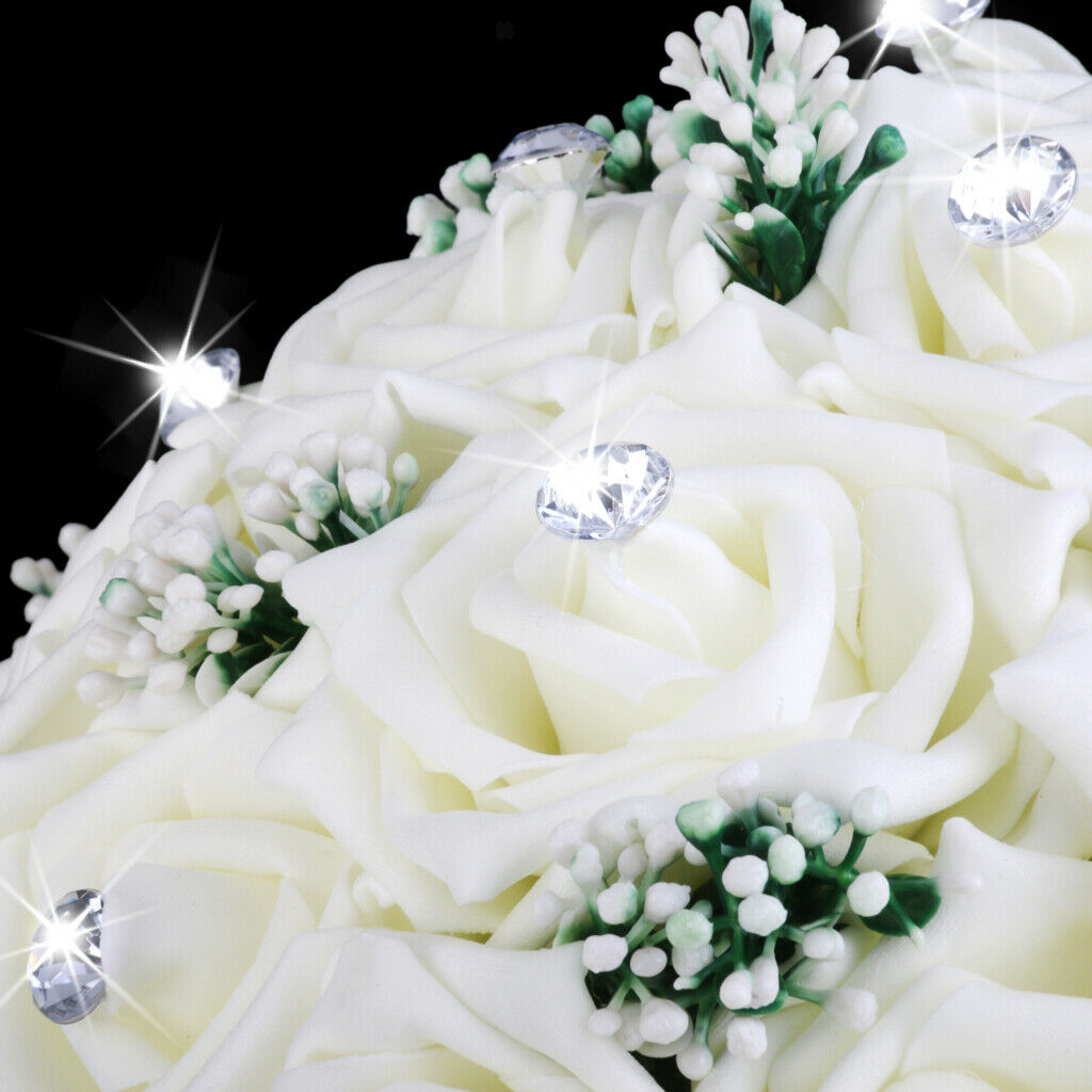 Ivory Artificial Rose Bouquet for Wedding Bridal Bridesmaid Flower Girls