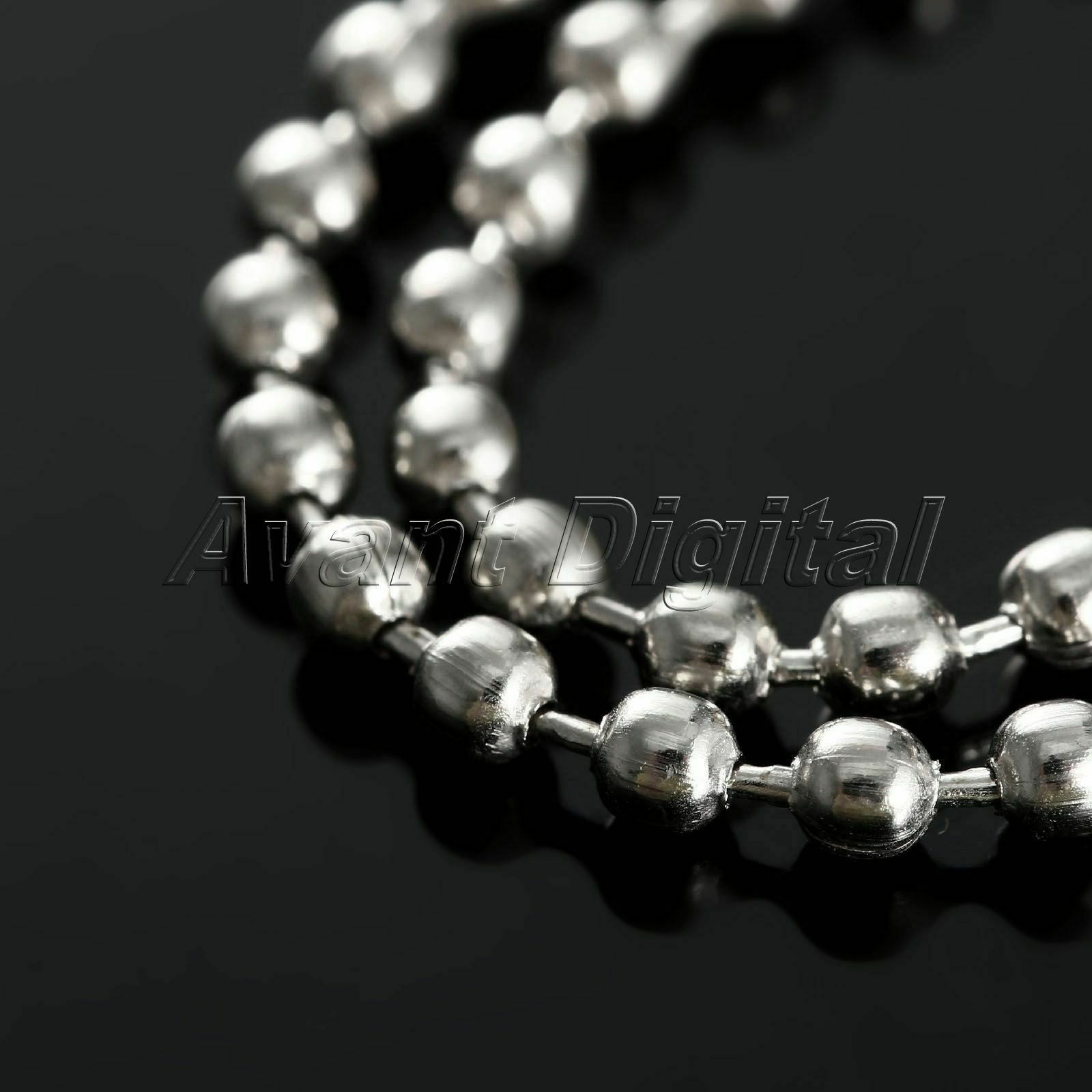 Silvery Tone Chains Connector Ball Beads Tag Keychain Nickel Plated Metal 100pcs