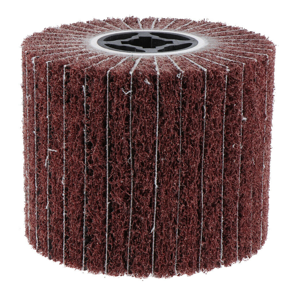 1Pc/#80Grit Non-woven Abrasive Flap Wire Drawing Polishing Burnishing Wheel