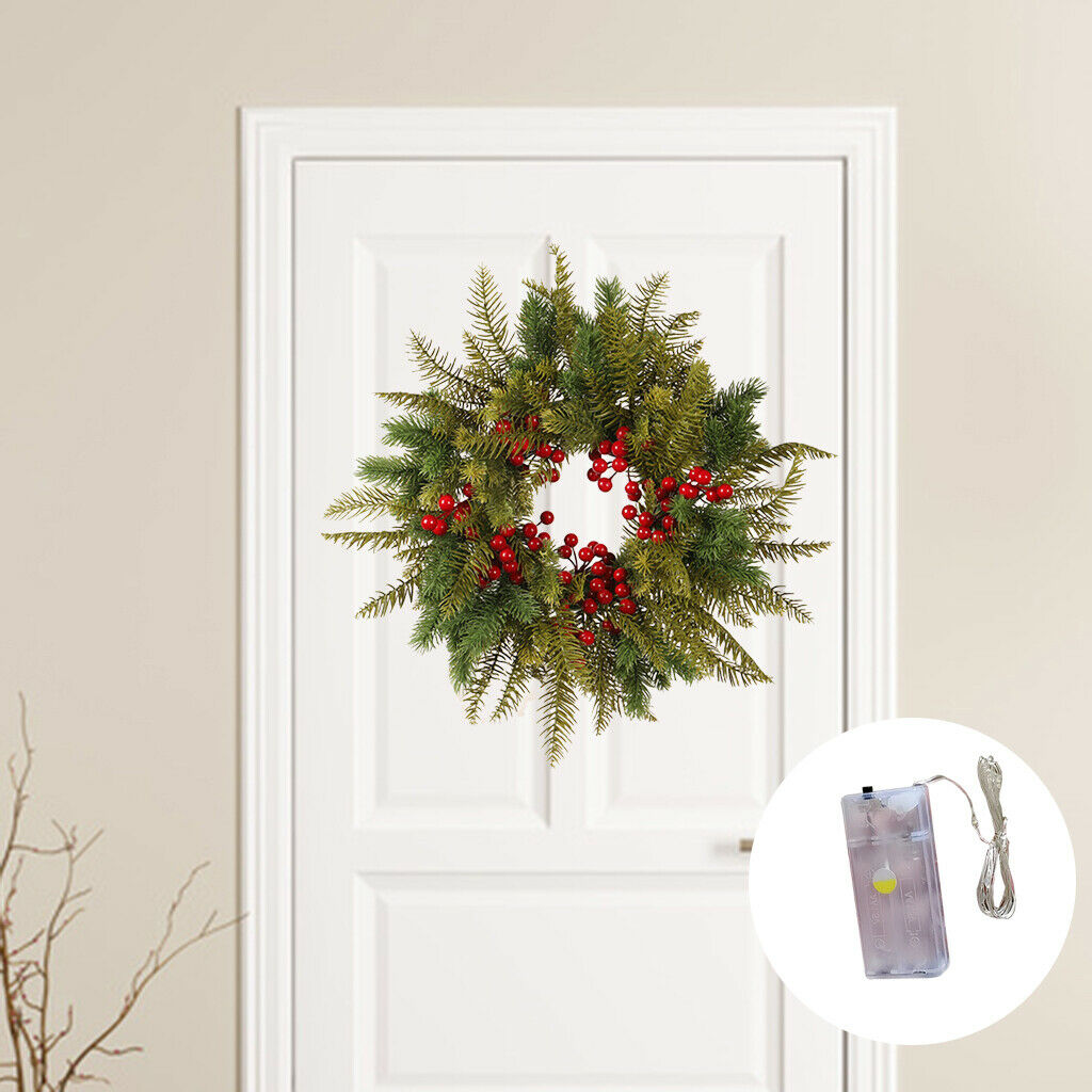 16 inch Winter Christmas Leaf Wreath Garland Front Door Home Party Decor