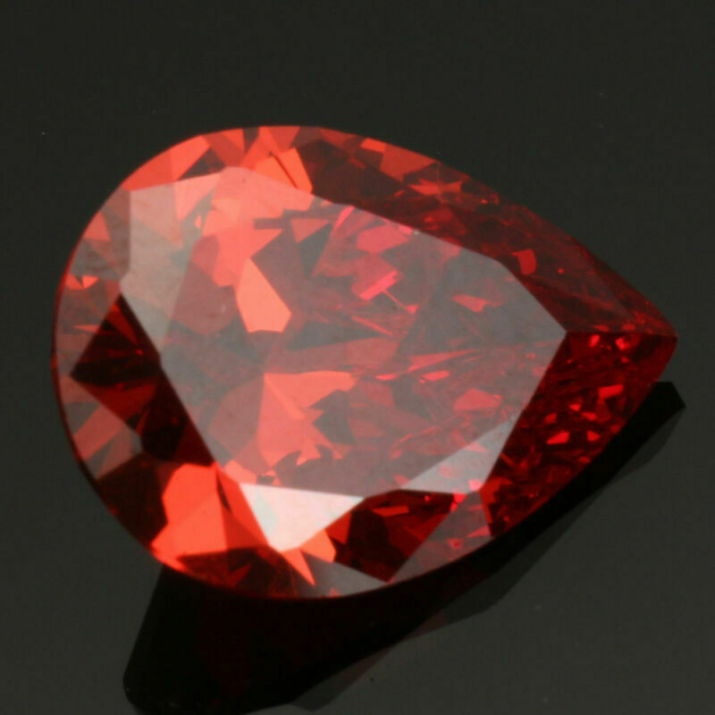 12X16mm 12.35CT Unheated Orange Red Pear Cut Dianond Drop Loose Gemstones Gift