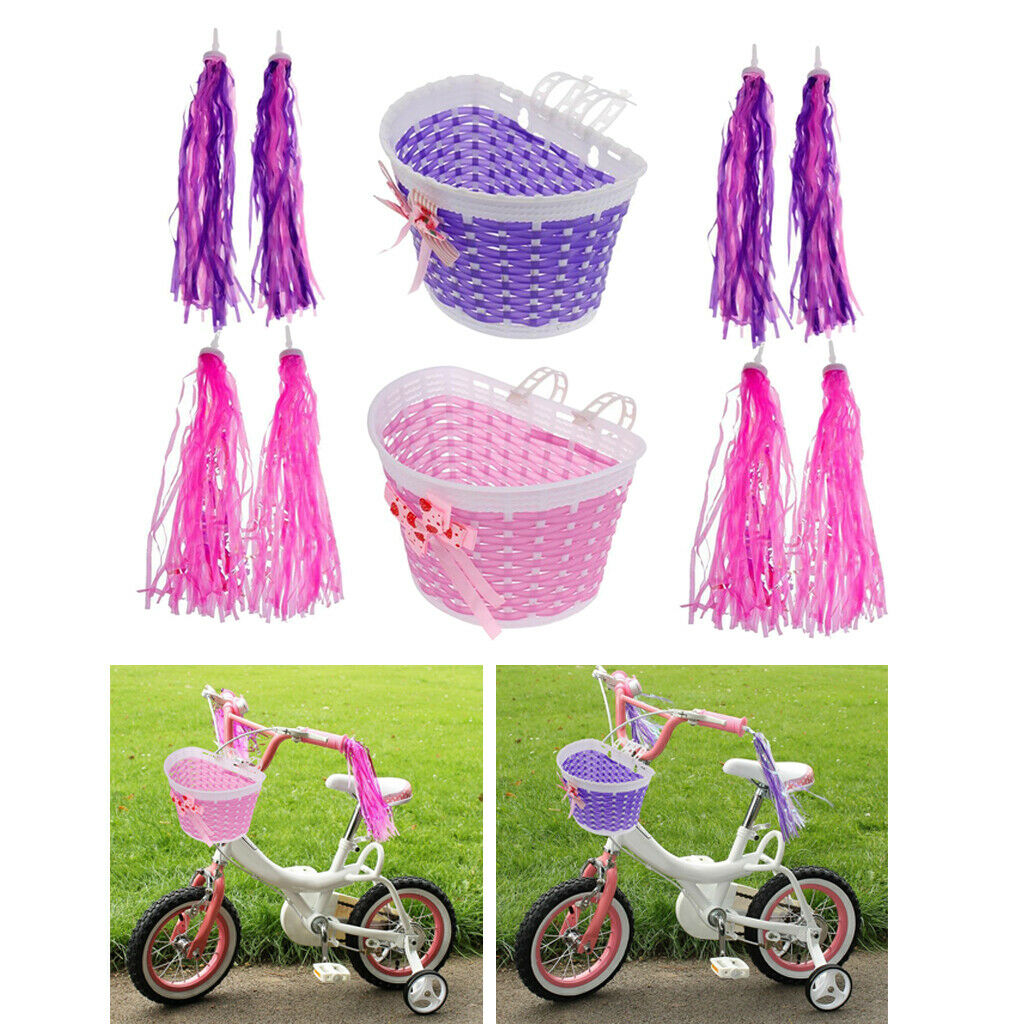 2x Kids  Tricycle Basket Scooter Handlebar Basket And