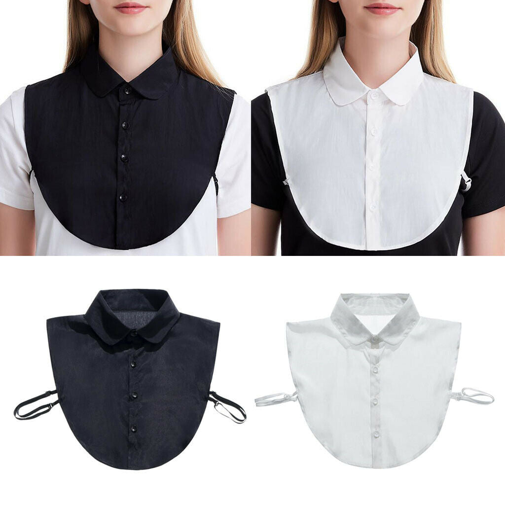 2x Ladies Faux Collar False Lapel Detachable Blouse Collar Tie Dicky Collar
