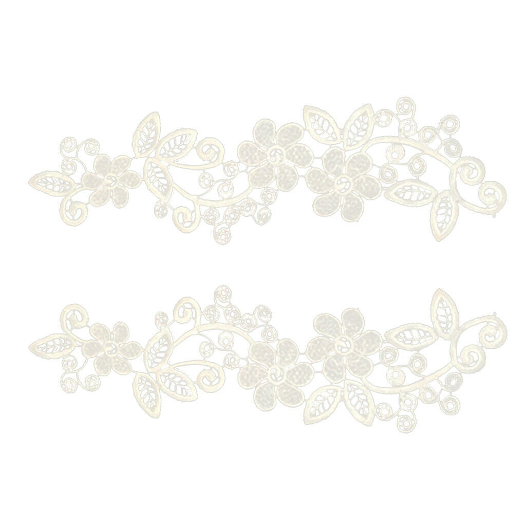 4Pcs DIY Floral Lace Applique Embroidered Bridal Patch Motif Costumes Crafts