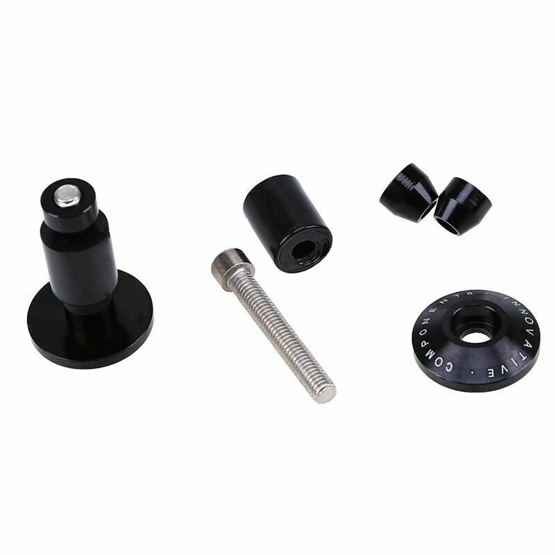 Pair 7/8" Handlebar Grips Bar End Slider Cap Plugs Bike Cycling Motocross Black