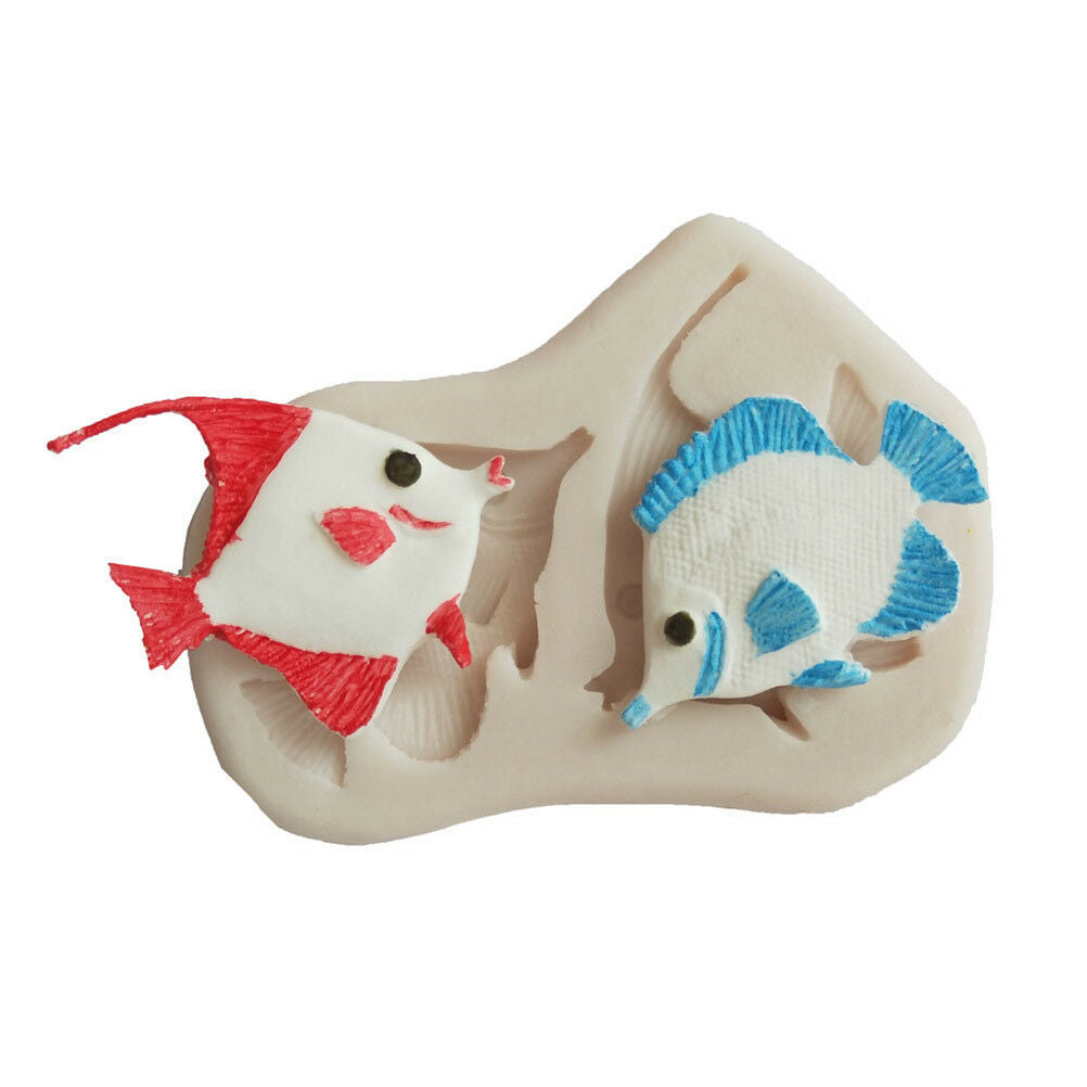 Cute Fish Silicone Fondant Mold Cake Mold Chocolate Gumpaste Mould Soap Tool Pip