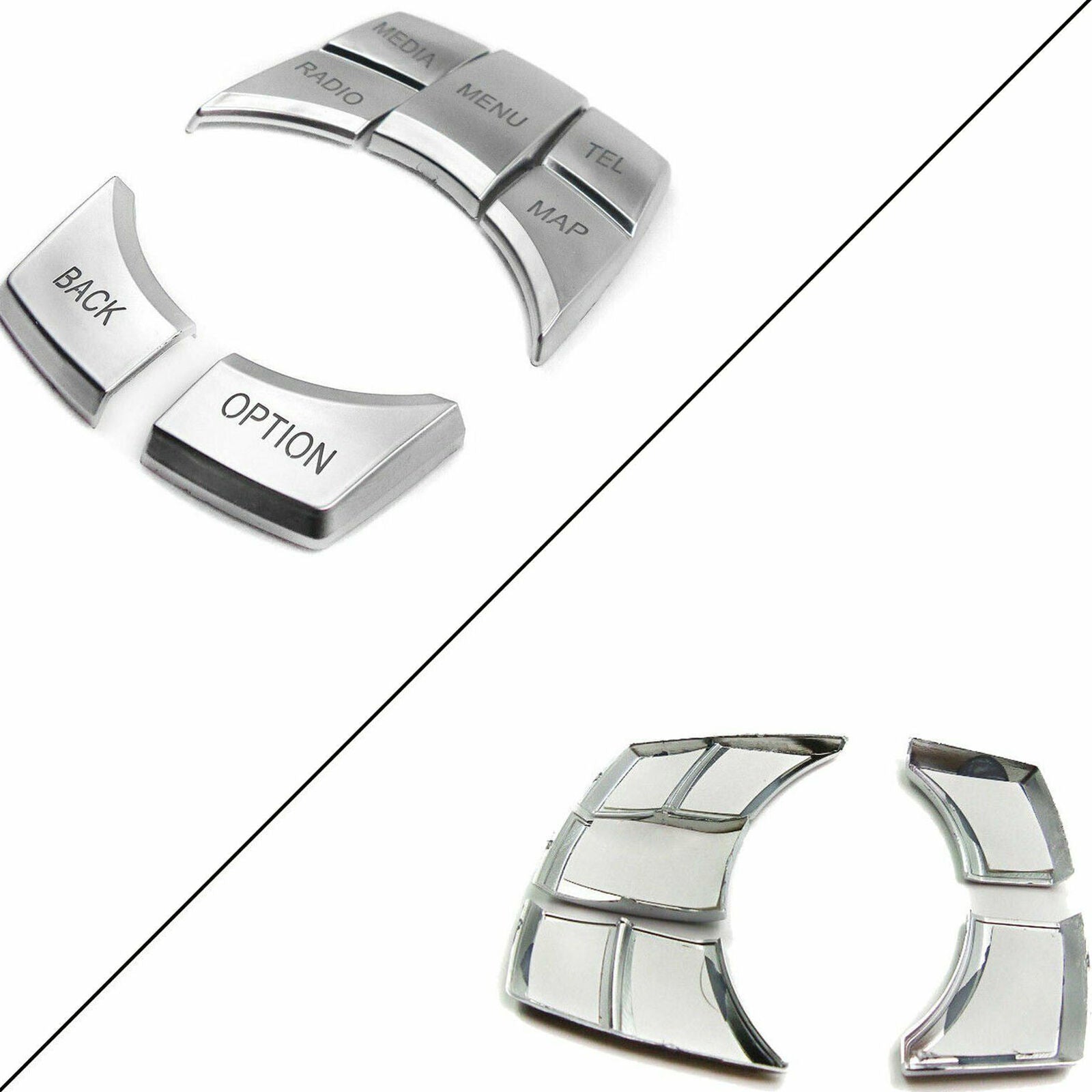 1 Set Chrome Multi Media Button Cover Decor Trim For BMW IDrive 1 3 4 5 6 X5 X6