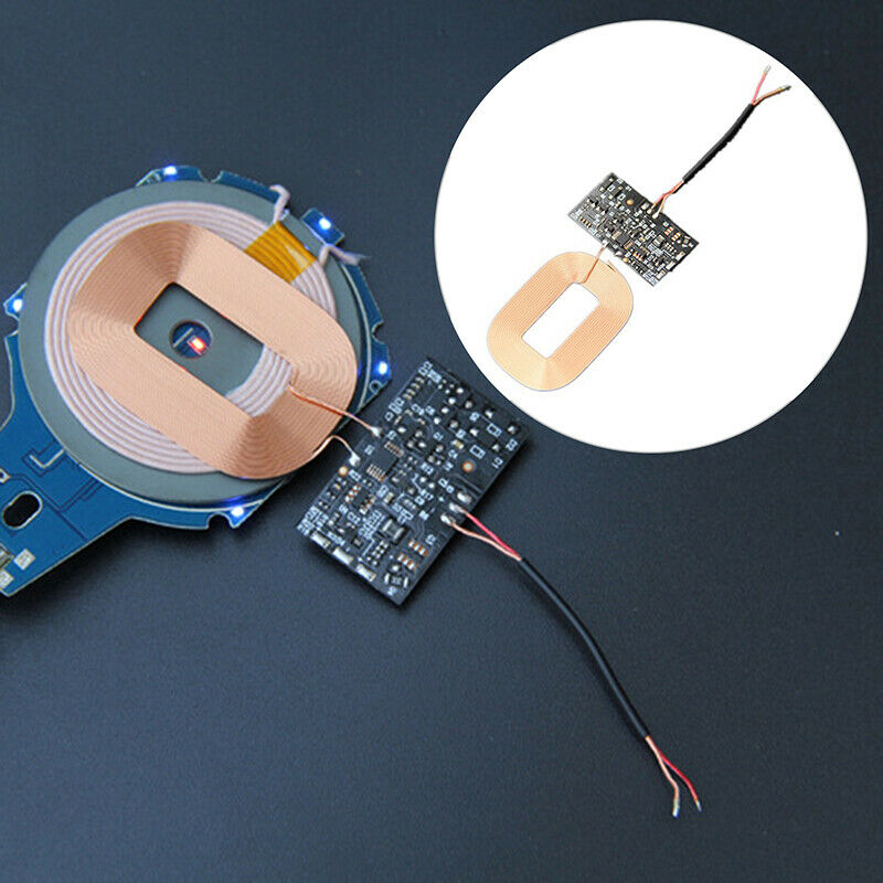 Qi Wireless Charger PCBA Circuit Board Receiver Module + Coil DIY Charging 5 Lt
