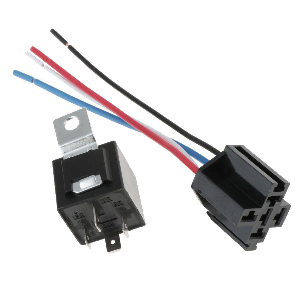 40A 4-Pin Relay Socket Harness Connector for Car Truck + Harness Sockets