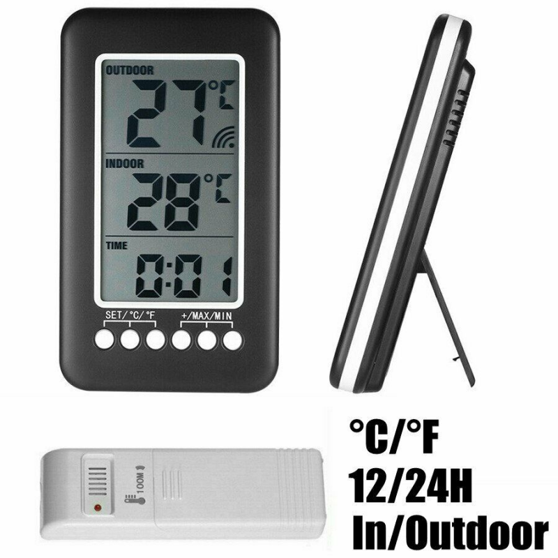 Indoor Wireless Transmitter Outdoor Digital Thermometer Clock Thermometer