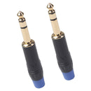 2x 6.35mm Stereo   Connector for DIY Microphone Audio Soldering Adapter