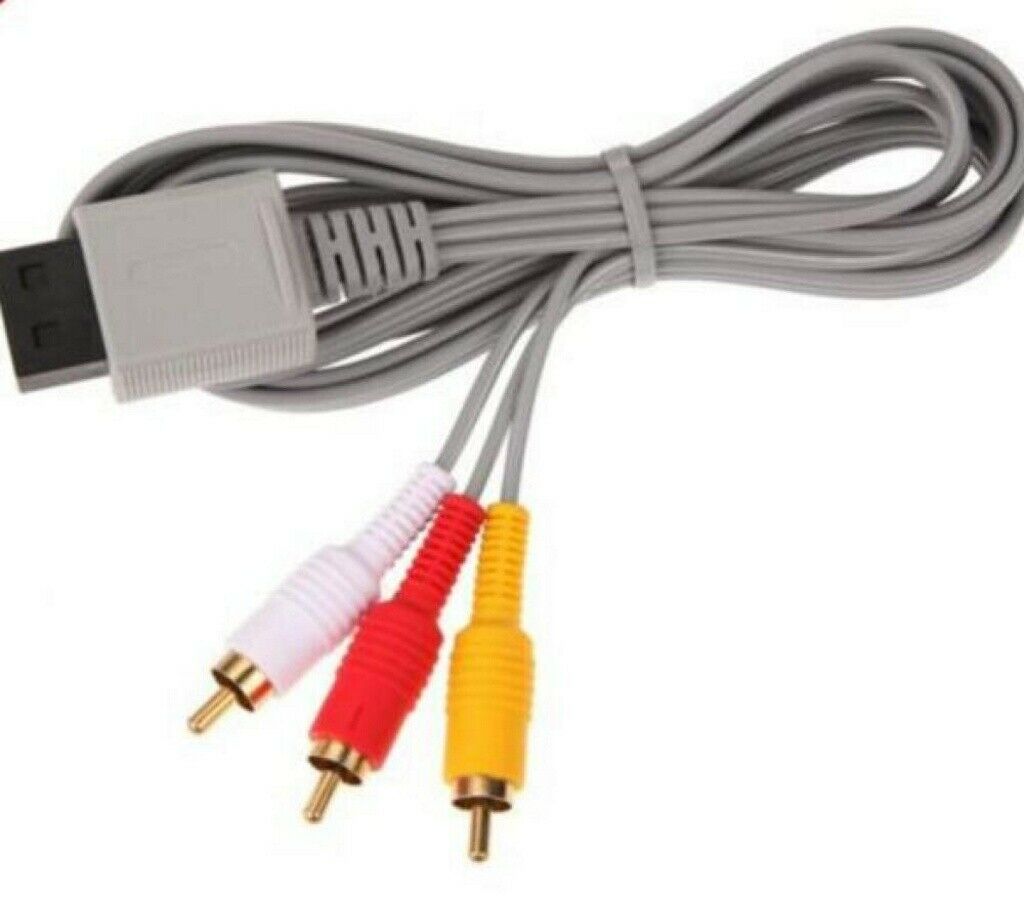 6FT/1.8m Audio Video AV Composite 3 RCA Cable TV Cord Connector for Nintendo Wii