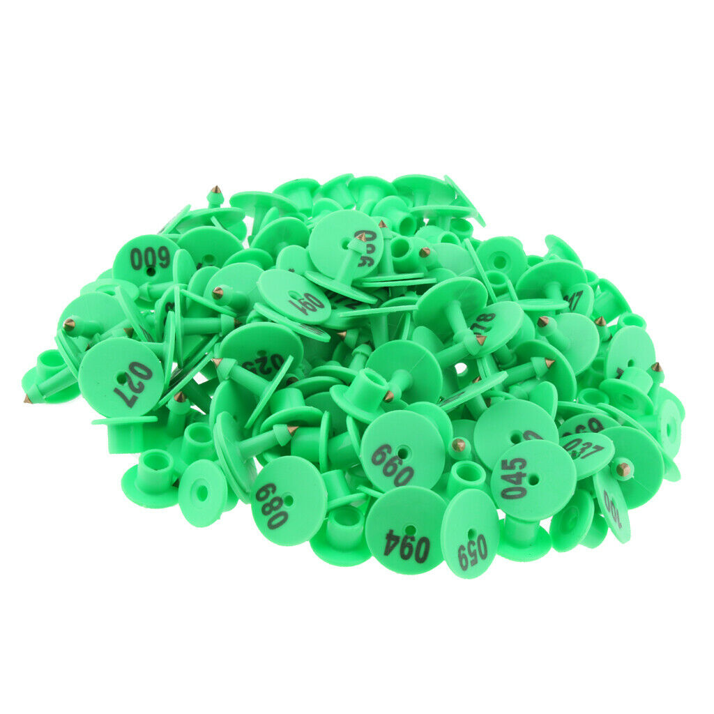 100pcs Small Pre Numbered Cattle Ear Tag for Green