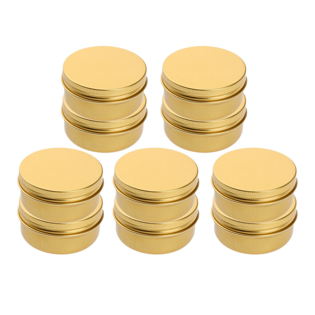 10pcs Empty Makeup Aluminium Pot Jar Tin Lip Balm Container Case Box 60ml