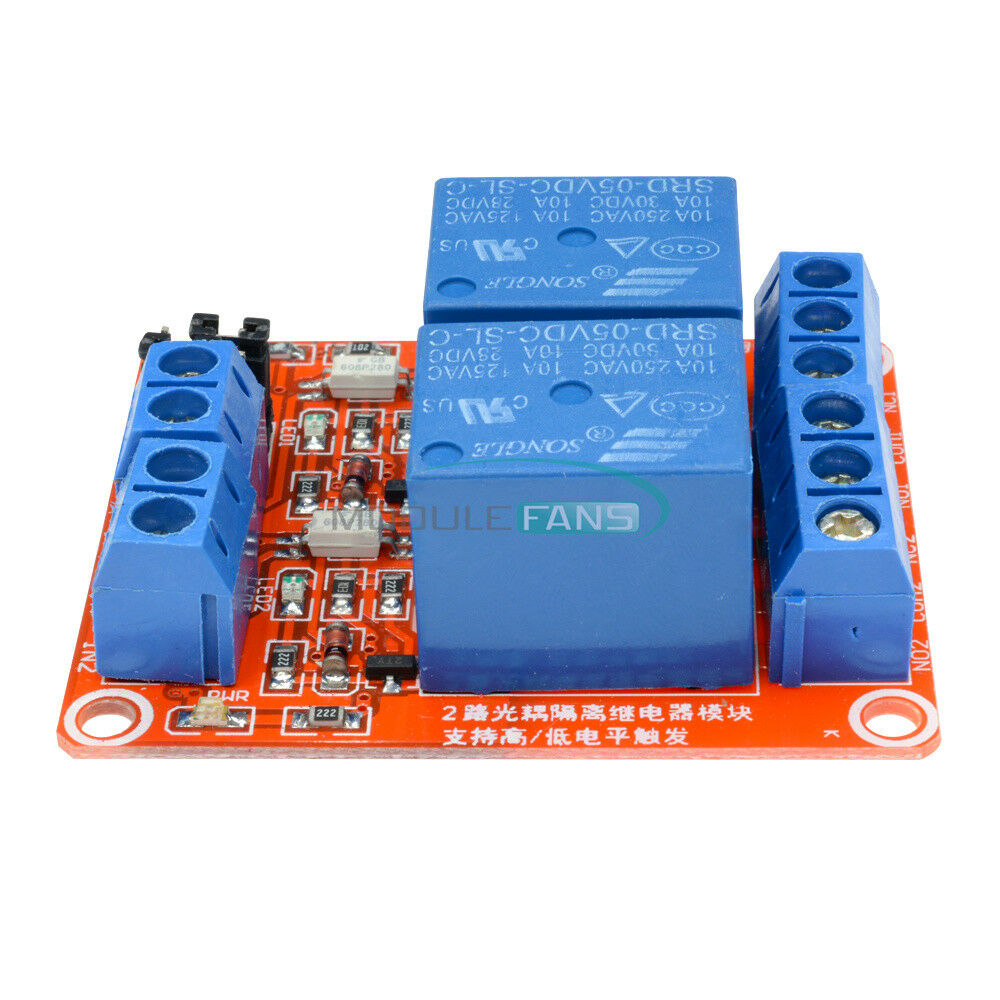 5V 2-Channel Relay Module With Optocoupler Support High and Low Level Trigger