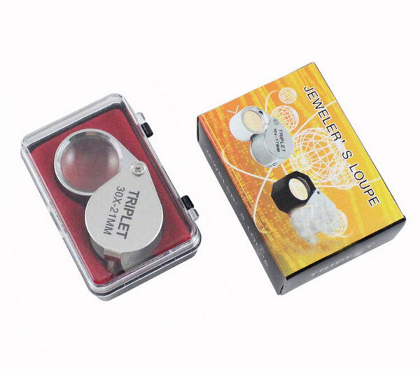 Portable Jewellers Pocket Lens 30X 21mm Loupe Magnifying Eye  Glass Magnifier TL