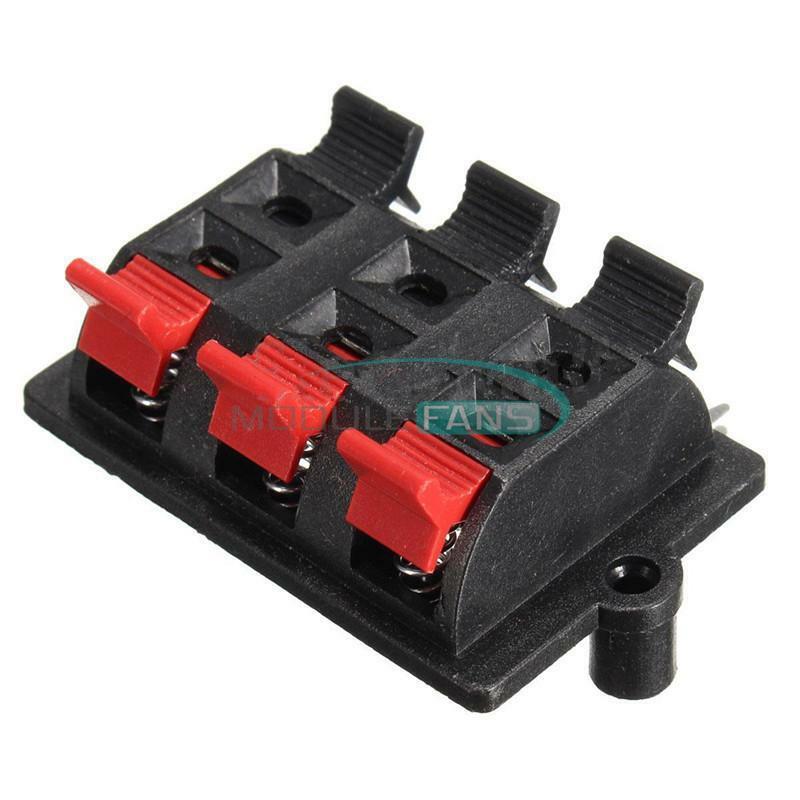 6-Way Spring Push Release Connector Plate Speaker Terminal Strip Block Release