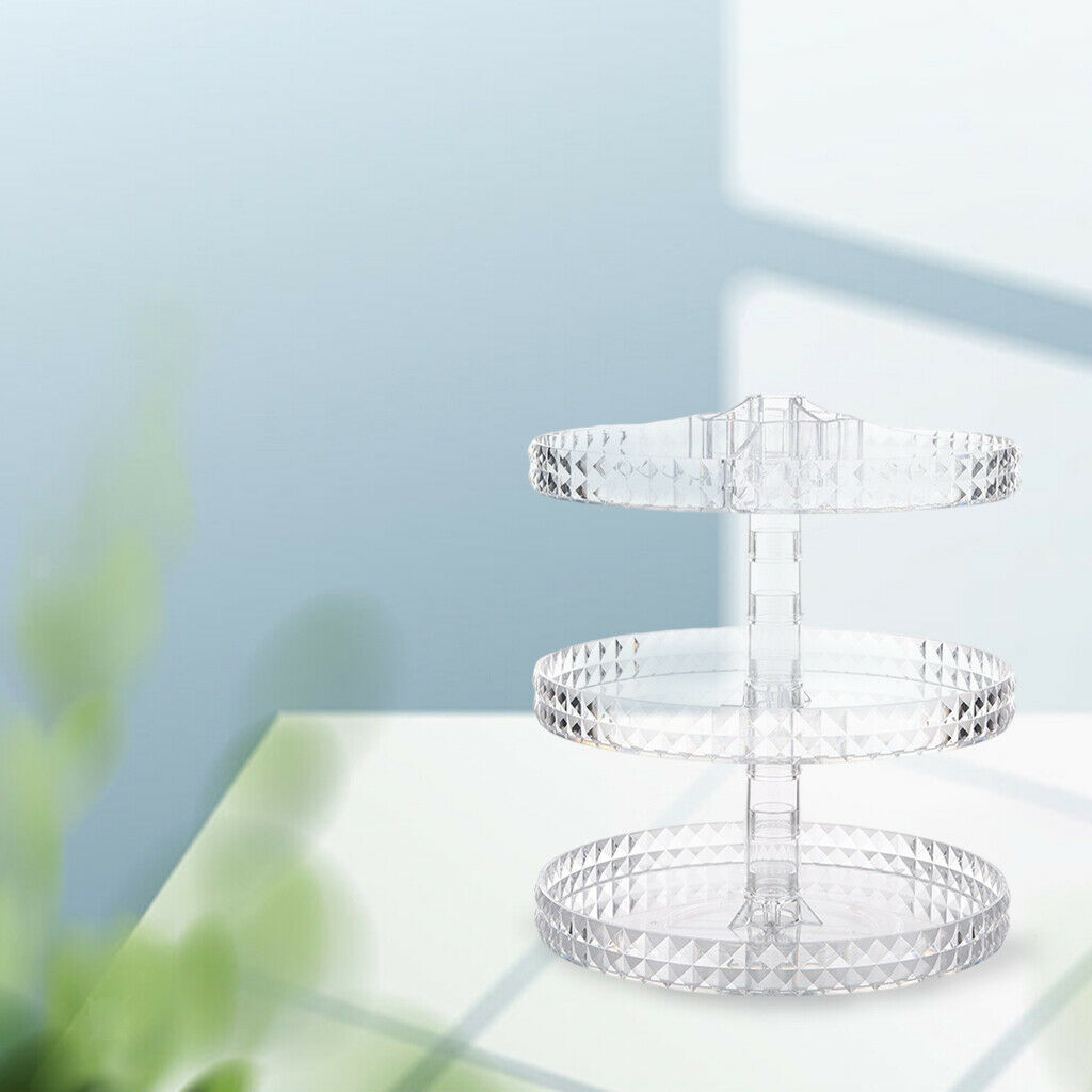 Make-up organizer 3-tier transparent for make-up tables and countertops