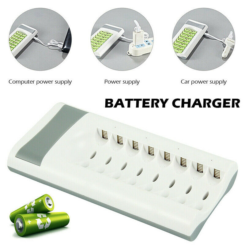 8-slot Intelligent Battery Charger For AA AAA NI-MH NI-CD Rechargeable Batteries