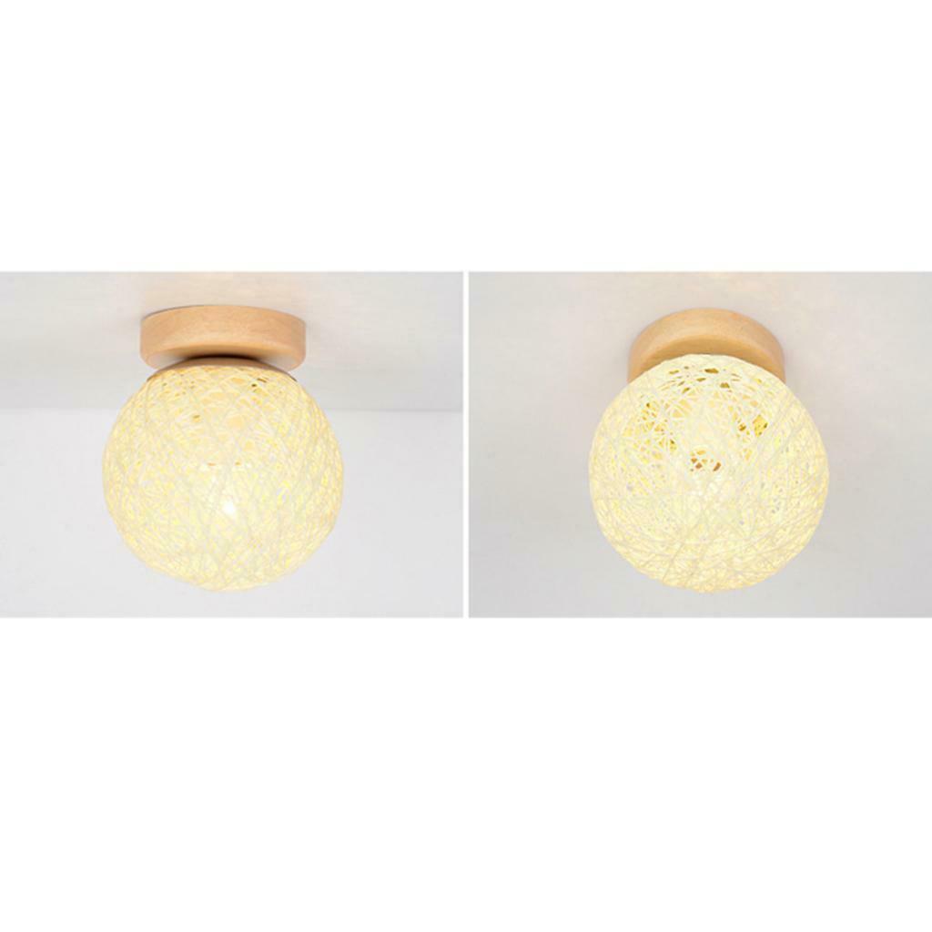Rattan Ball Ceiling Light  Woven Lamp Decor for Bedroom Hallway Stairway