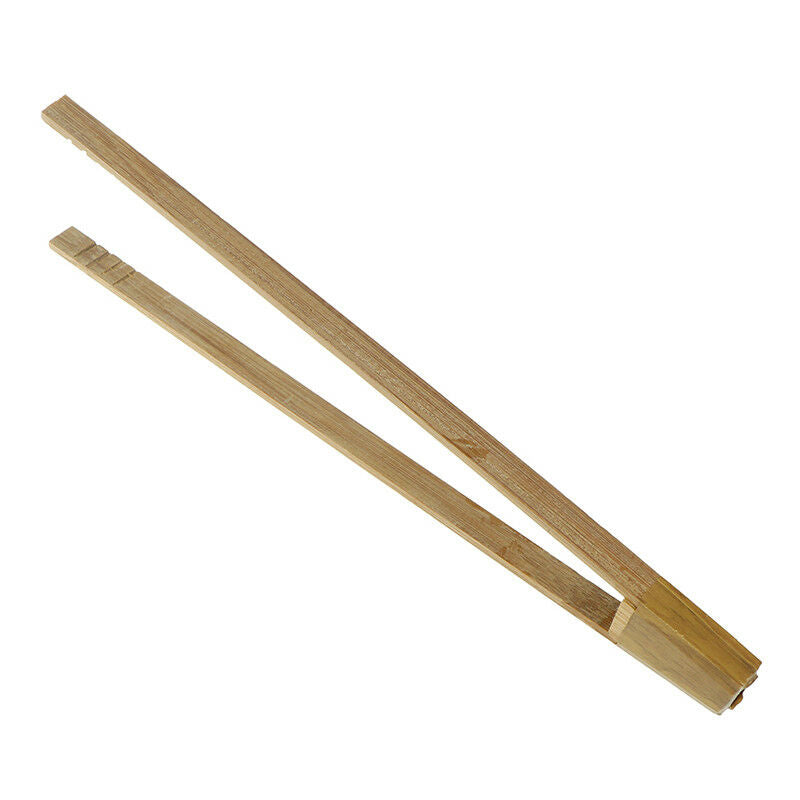 2pcs Bamboo Clip Cooking Kitchen Tongs Food BBQ Tool Steak Cake Wooden .l8