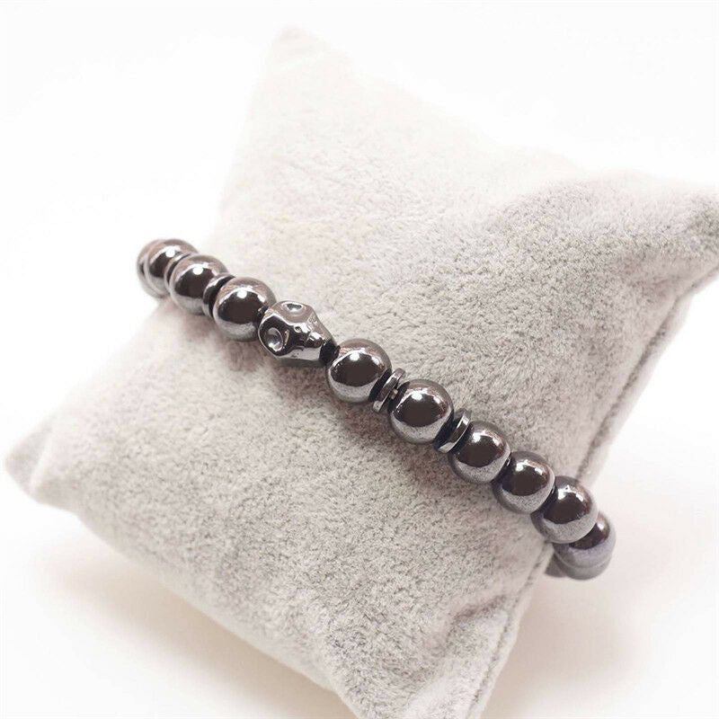Magnetic Bracelet Skeleton Beads Hematite Stone Health Care Jewel Fx