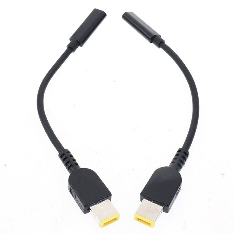 Black Power Adapter Cable USB Type-C Female To Square Plug Charger For Lenov SJ