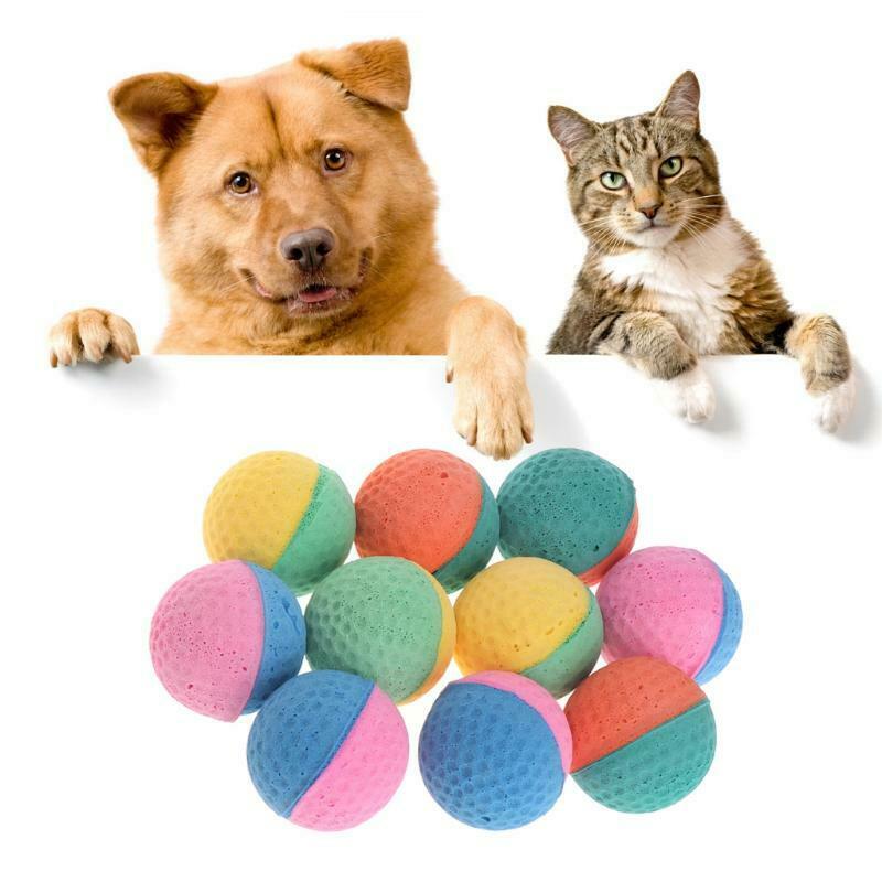 10x Pet Toys Latex Balls Colorful Chew For Dogs Cats Puppy Kitten Soft Elastic
