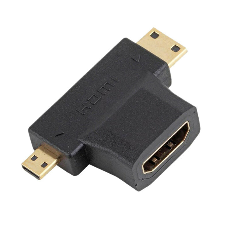 3 In 1 Micro Male Mini Hdmi Male To Hdmi Female Cable Adapter Converte JDUKOY1