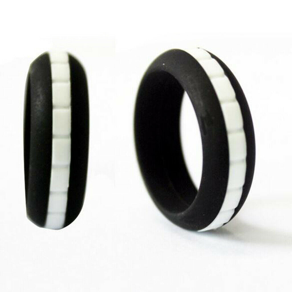 7pcs 8mm Silica Finger Ring Hand Jewelry Set for Sports Yoga Weddings Size 9