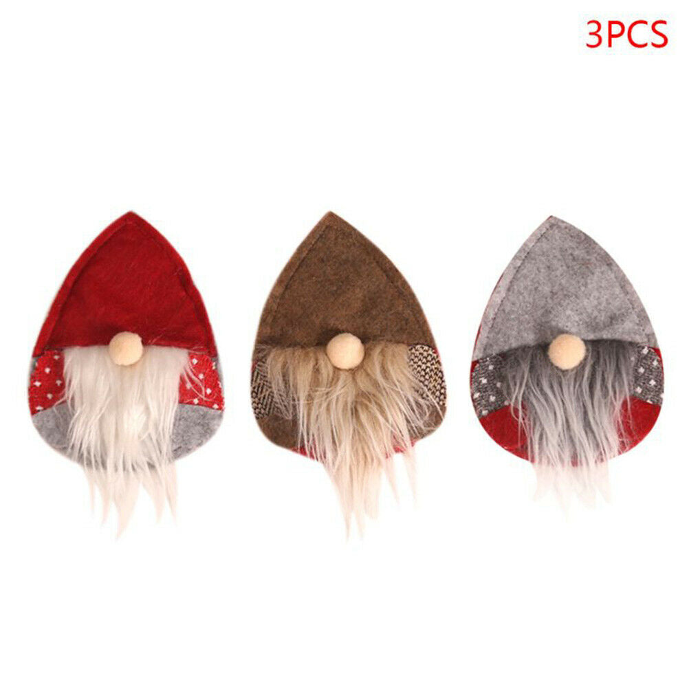 Christmas Santa Faceless Cutter Forks Cutlery Cover Holders Bag Dinner Decor