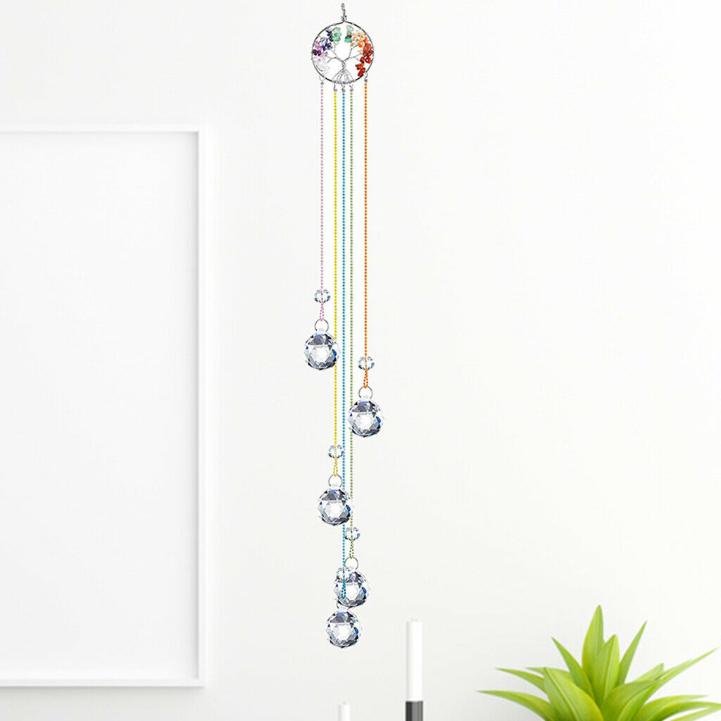 Crystal Suncatcher Faceted Beads Rainbow Maker Pendant Car Hanging Ornament