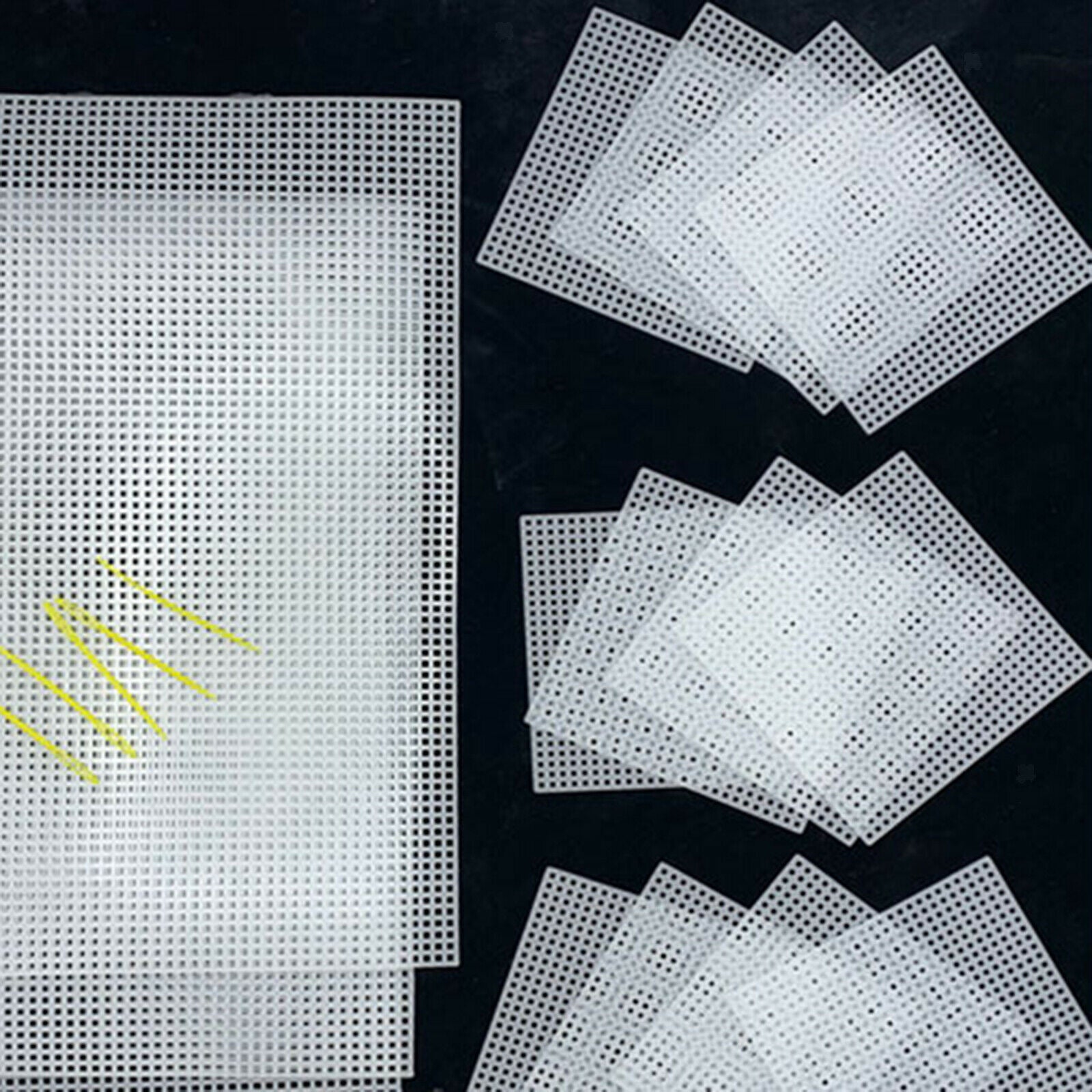 20Pcs Square Rectangle Plastic Canvas Sheets Kit for Embroidery Cross Stitch