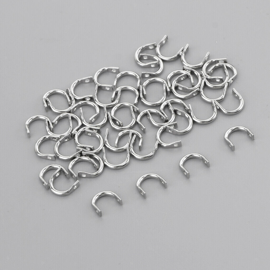 50 Pieces S + 50x L Fishing Spoons Blades Spinner Folded Clevises for Lure